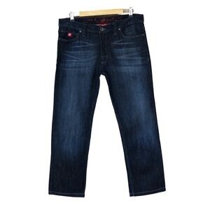 Vans RN96277 Cotton Blend Dark Wash Whiskered Straight Leg Jeans Size 34